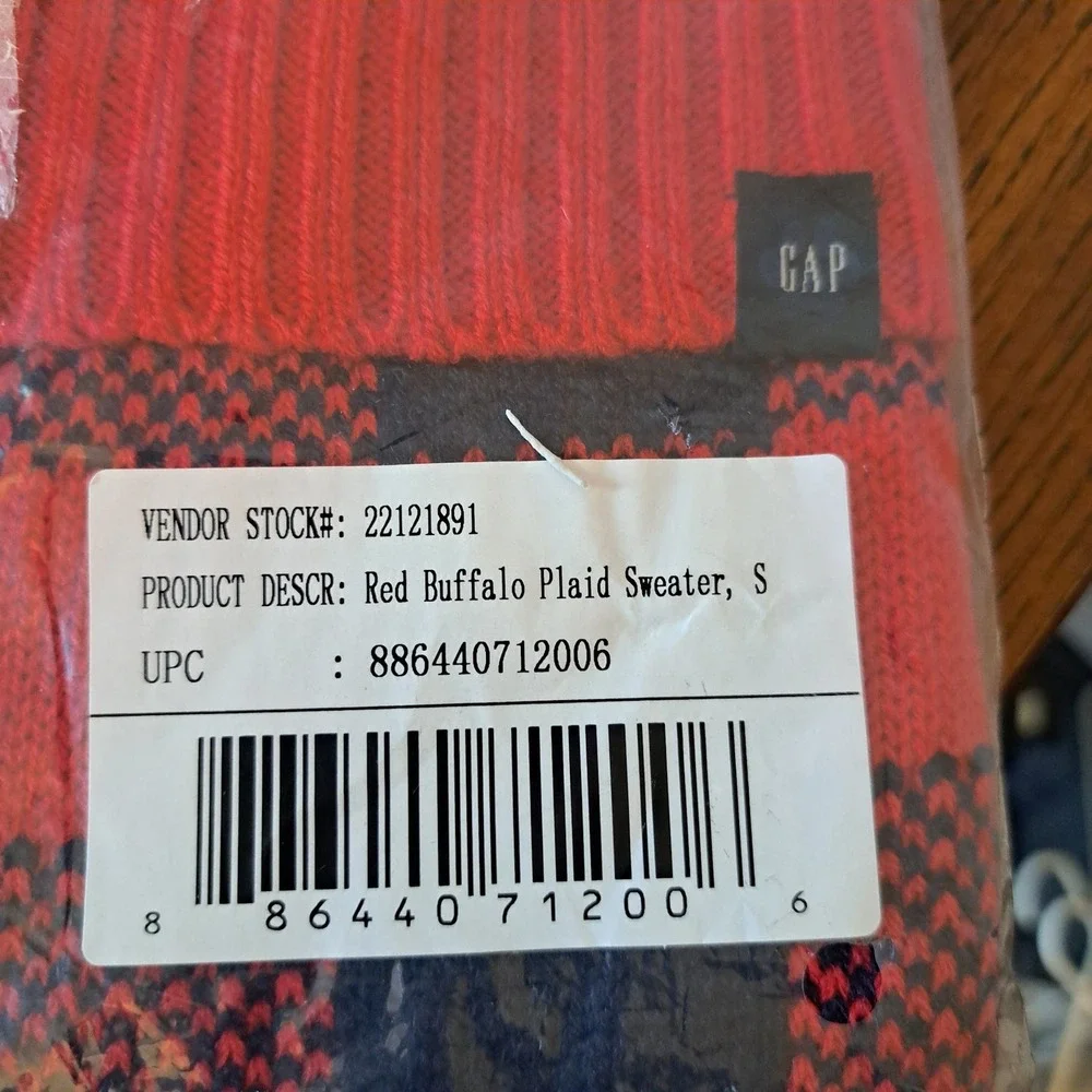 Gap Pet Dog Sweater Red Buffalo Plaid Knit Turtleneck Size Small 22121891